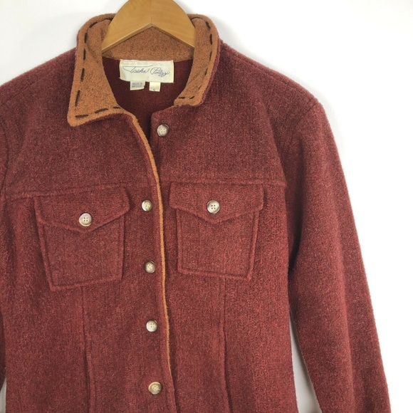 Tasha Polizzi Heather Red Orange Bomber Jacket - Picture 5 of 5